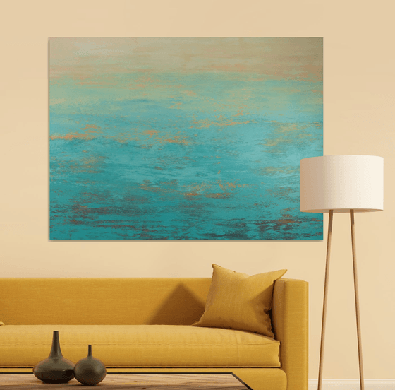 Aqua Beach - Modern Abstract Expressionist Seascape