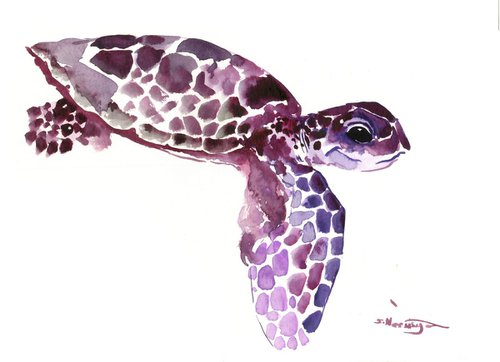 Sea Turtle, children illustration by Suren Nersisyan