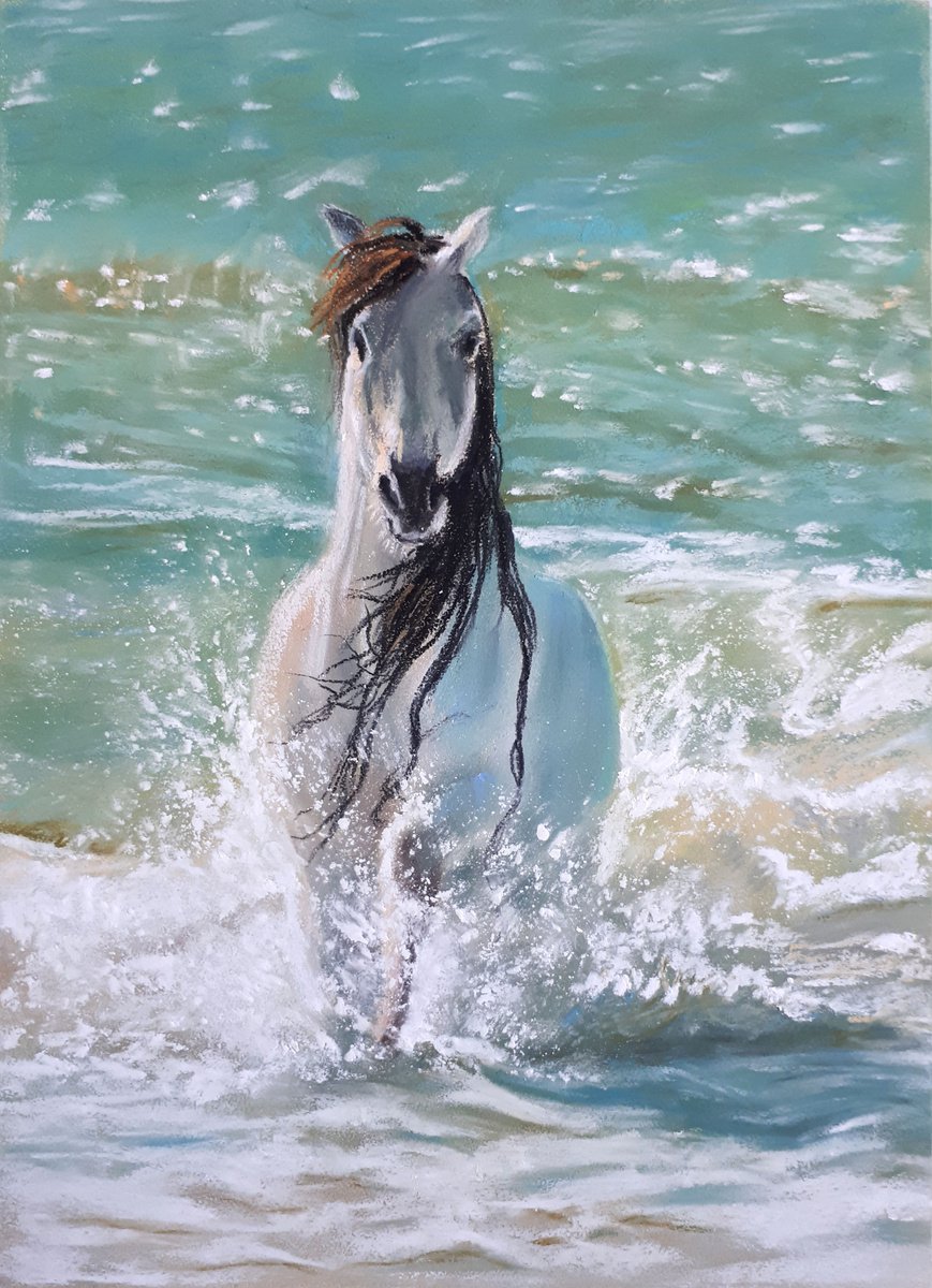 Impressionistic Pastel Drawing , Horse Ii By Salana Art / Svetlana Samovarova, 9 X 13, Artwork For Sale On Artfinder