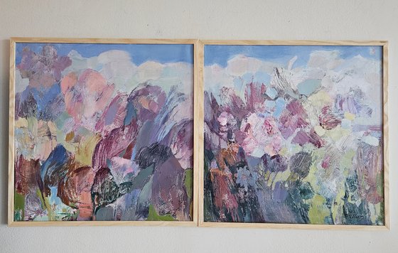 Boundless Spring .Diptych
