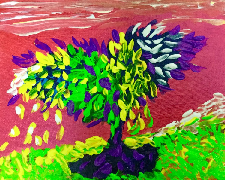 Tree Of Love Modern Acrylic Palette Knife Pain Artfinder