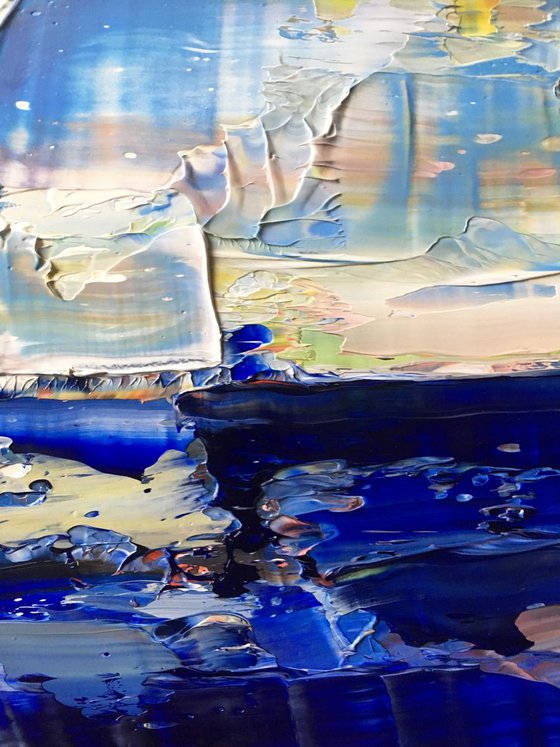 "Heart Of The Ocean" - FREE USA SHIPPING - Original PMS Oil Painting On Wood - 31 x 15.5 inches