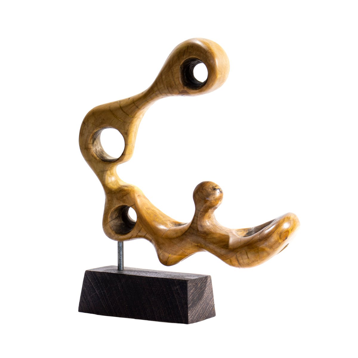 Urban And Pop Botanical Wood Sculpture By George Troyanov, 10 X 11, Biological Form, Original Artwork