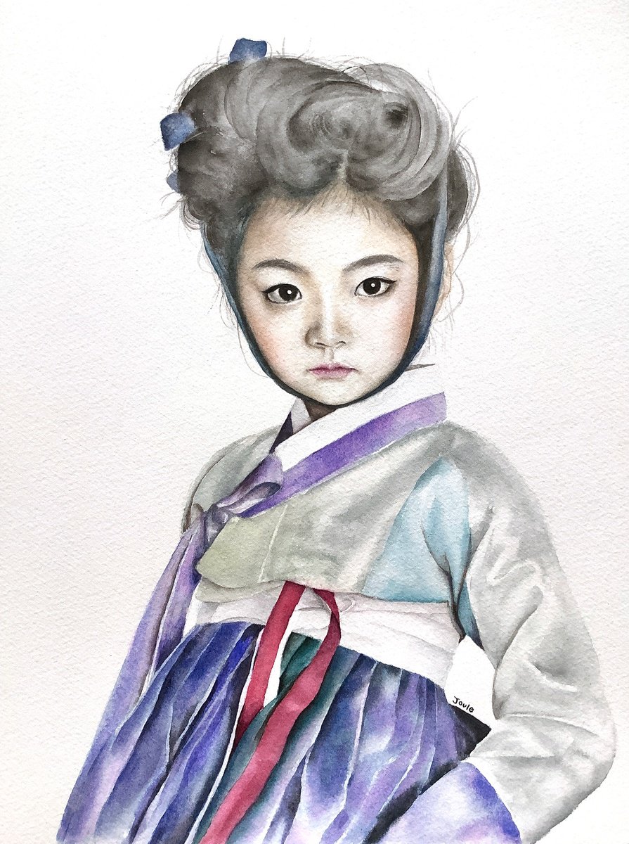 Girl wearing Hanbok by Joule Kim