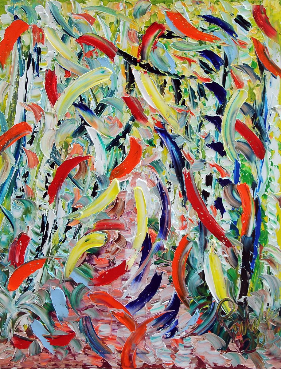 Impressionistic Abstract Oil Painting By Antonino Puliafico, 24 X 35, Betulle, Original Artwork