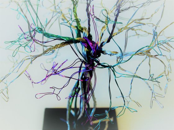 Multi-coloured wire tree