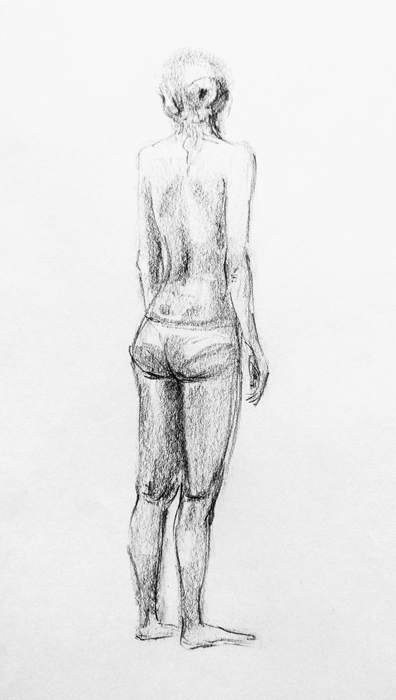 Nude. Original pencil drawing.