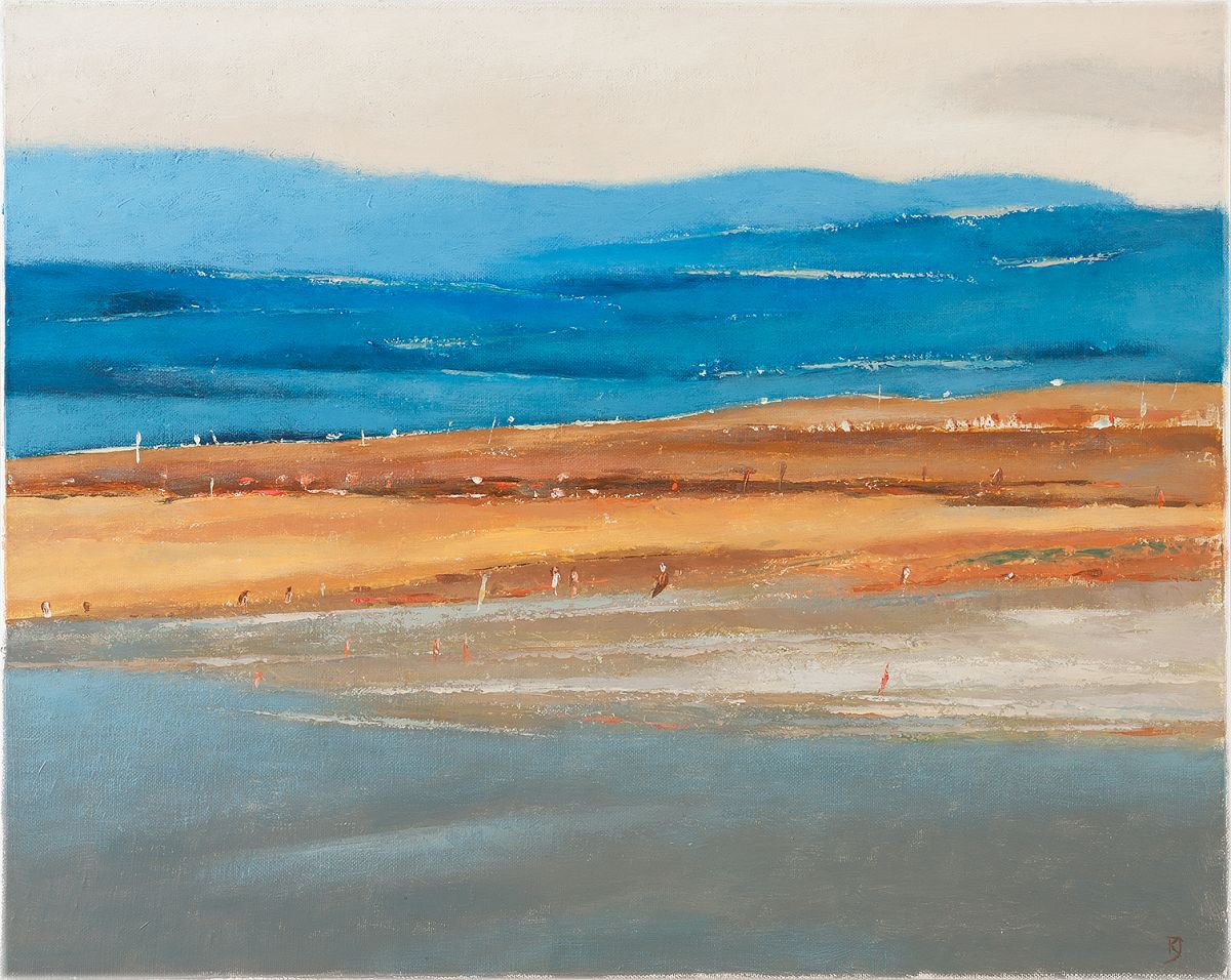 Abstract Landscape Acrylic Painting By Kestutis Jauniskis, 20 X 16", After The Storm, Original Artwork