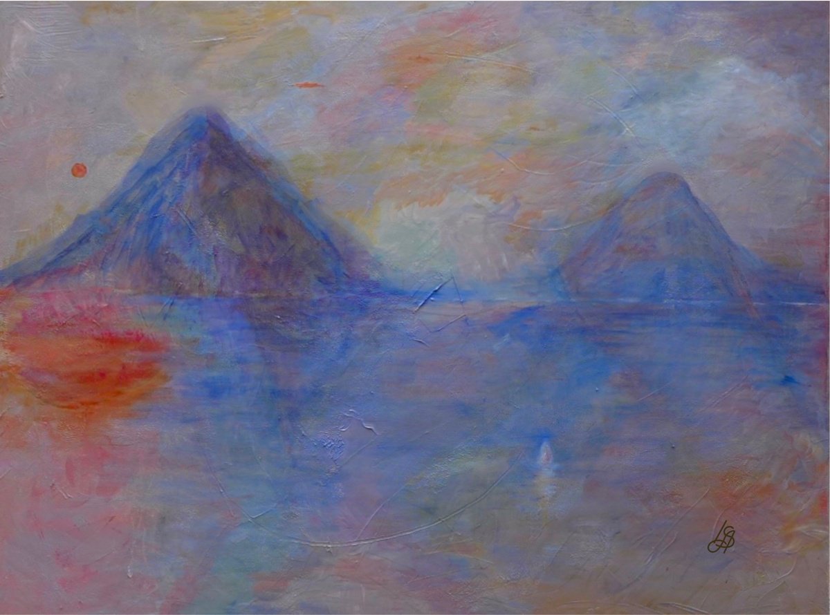 Impressionistic Landscape Oil Painting By Irina Smirnova-Seymour, 39 X 30, Sicilian View, Original Artwork