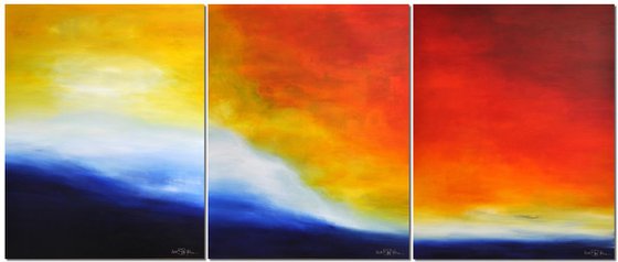WAITING FOR YOU ON PRISTINE SHORES (triptych)
