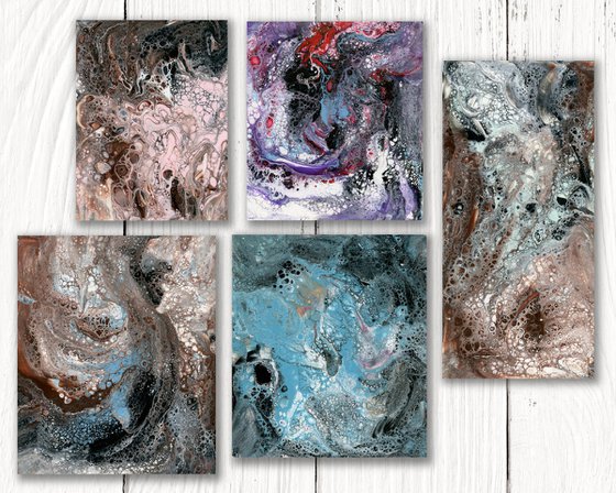 A Creative Soul Collection 3 - 5 Small Abstract Paintings by Kathy Morton Stanion