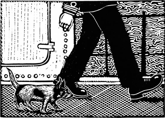 Quick March – Linocut Print