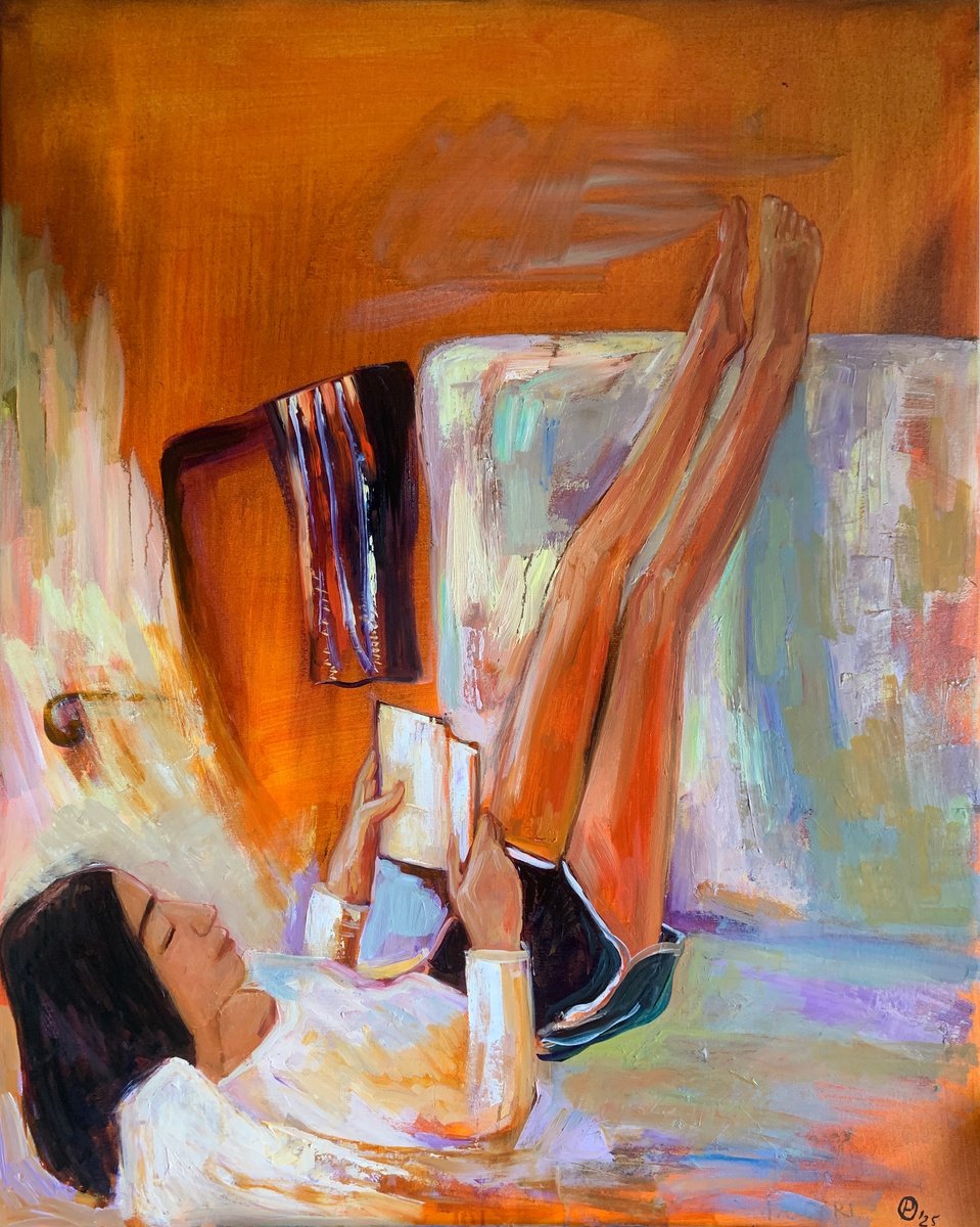 Impressionistic Portrait Oil Painting By Olga Pascari, 31 X 39", Interesting Romance, Original Artwork