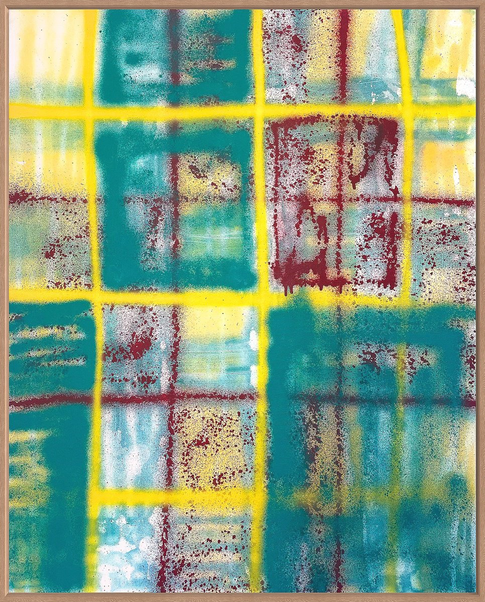 Geometric Abstract Painting By Evgenia Makarova, 31 X 39, Abstract Play, Original Artwork