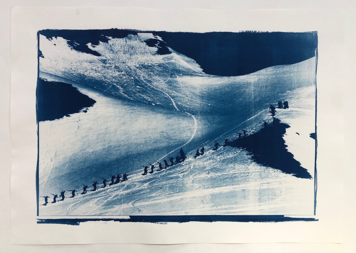 Monter Au Paradis - cyanotype print by Georgia Merton