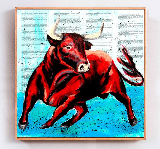 Raging Bull 02 - (Large) - READY TO HANG -  HOME - Gift