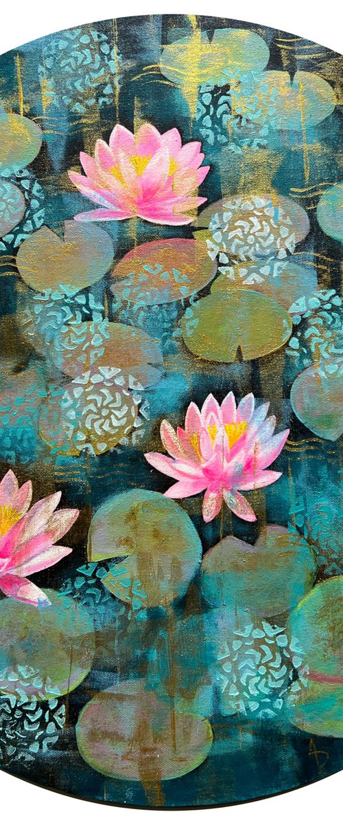 Turquoise water lilies ! Dhoop Chaanv by Amita Dand