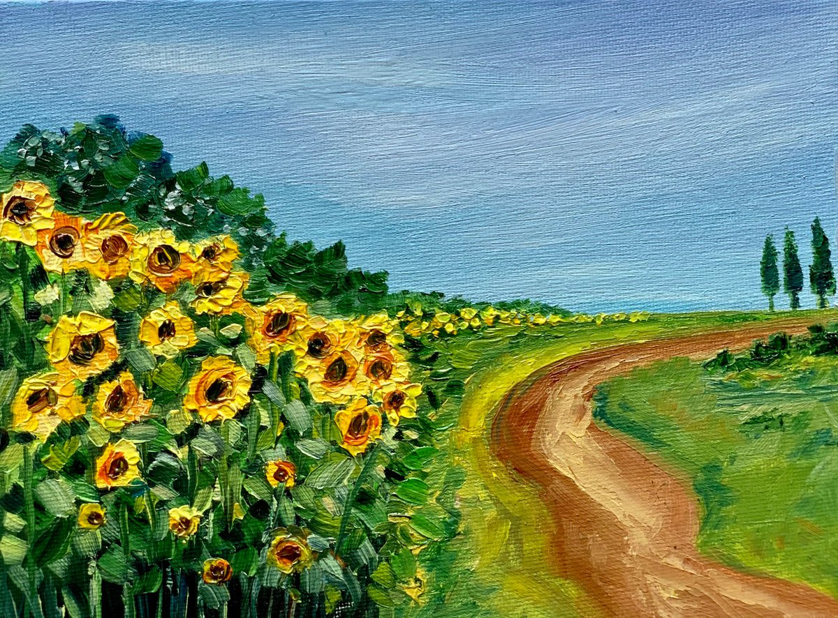 Country road -2 ! Oil painting ! by Amita Dand