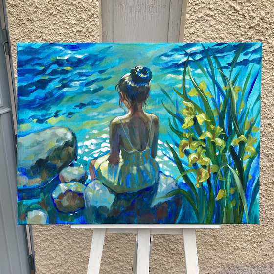 By the Quiet Water - original oil painting