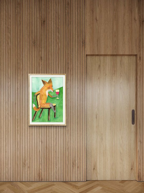 Mr. Fox with Red Wine
