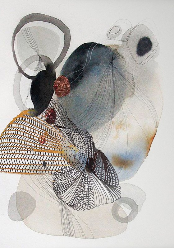 "Dancing Forms" Abstract gray minimal art