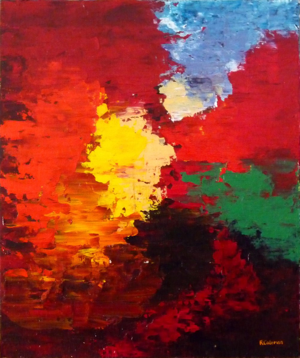 Abstract Acrylic Painting By Rebecca Coleman, 12 X 14", Essence Of Colour Ii, Original Artwork