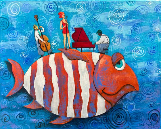 Jazz band on fish