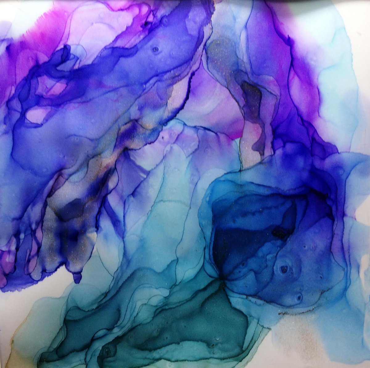 Abstract Painting framed. The Sea Lies Fair II by Maxine Anne Martin