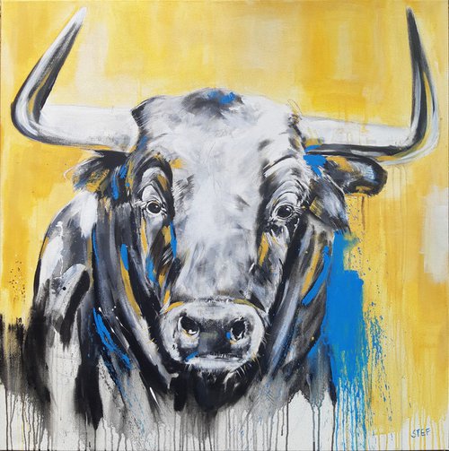 TAURUS #5 – Close up portrait of a bull by Stefanie Rogge