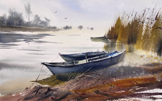 Boats in the Morning Haze