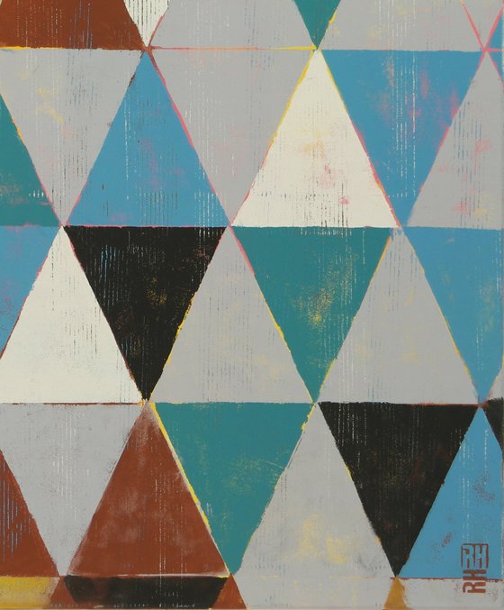 Triangle Traffic I - Incl Frame - 85x85CM - Ronald Hunter - 6M