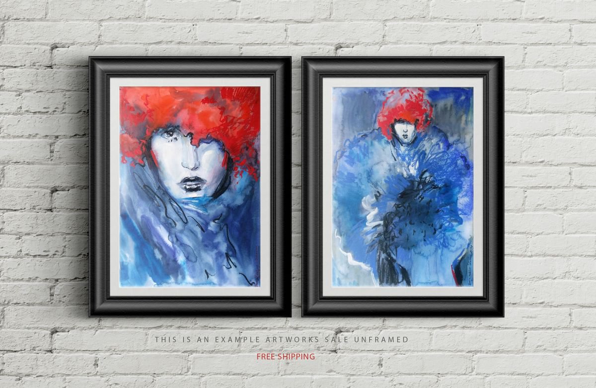 Fashion SET of 2 Modern Stylish Expressive Fashion sketch Loft stye Loft art Stylish accen... by Daria Yablon-Soloviova