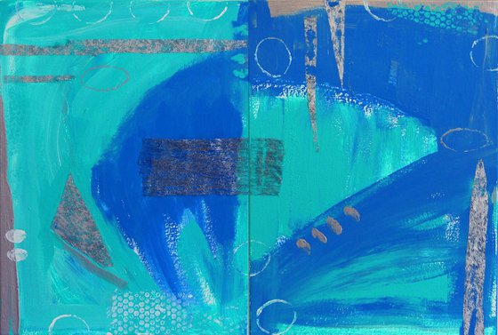 Blue abstract  (Diptych )