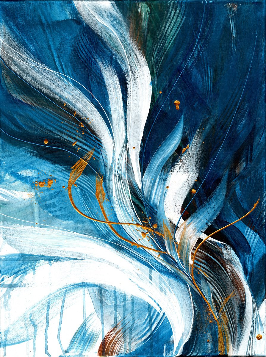 Abstract Botanical Acrylic Painting By Kathy Morton Stanion, 18 X 24", Opulence 3, Original Artwork