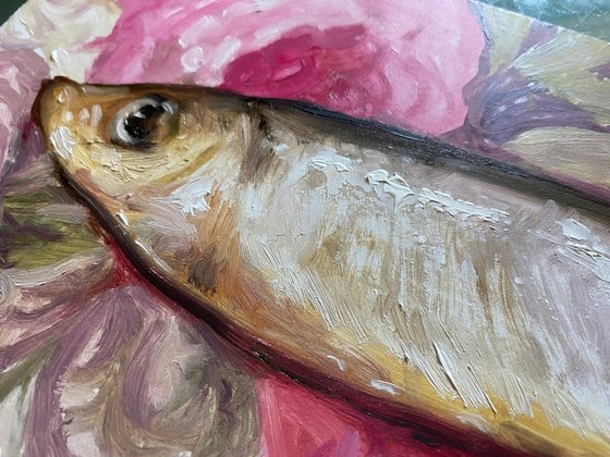 Fish on Brampton Rose Plate.