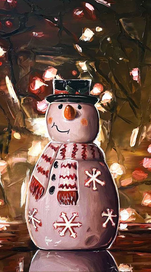 Christmas and Snowman by Elena Adele Dmitrenko