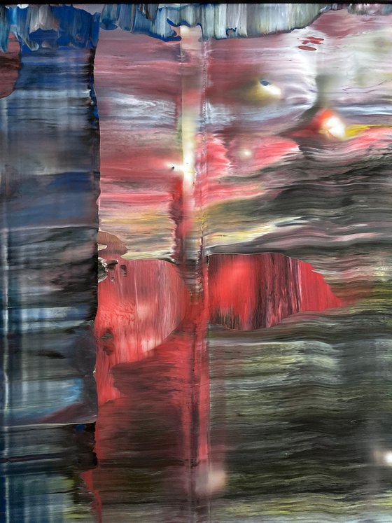 "Come Home To Me" - Original PMS Abstract Diptych Acrylic Paintings On Plexiglass, Framed - 52" x 26"