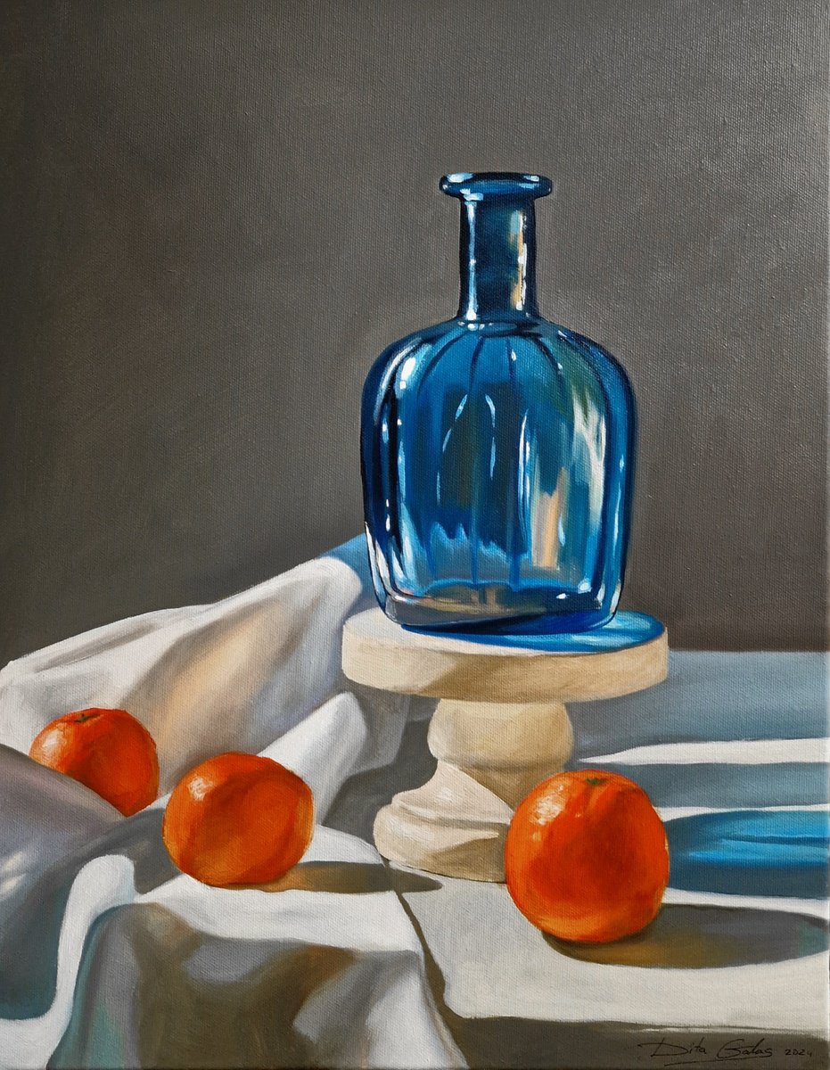 Photorealistic Still Life Oil Painting By Dita Galas, 16 X 20, Still Life, Original Artwork