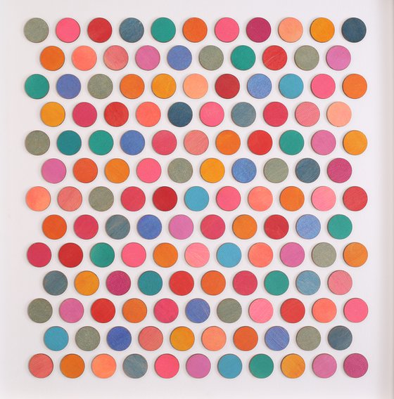 137 painted dots original colour study 3d collage