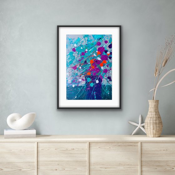 Winter bouquet of Flowers Abstract painting