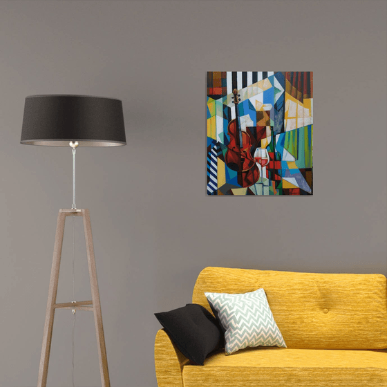 Cubism still life (60x70cm, cubism, oil painting, ready to hang)