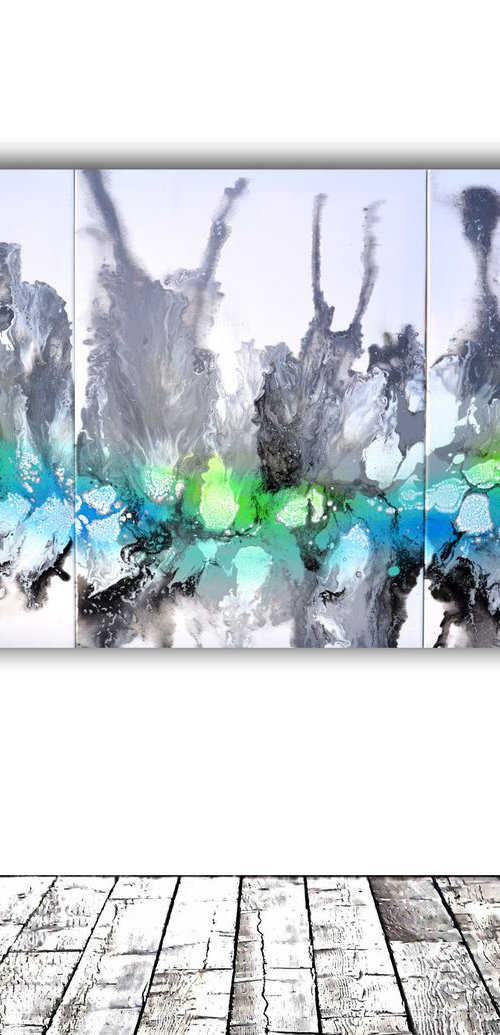 FREE SHIPPING - Astral Love 9, Fluid Art Painting Large Abstract XXL Peaceful Artwork Neutral Colours Painting by Soos Tiberiu