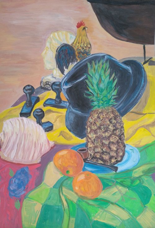pineapple and hat by Sara Radosavljevic