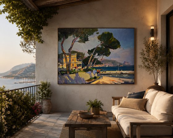 Sea coast Altea. 90x120 acr canv