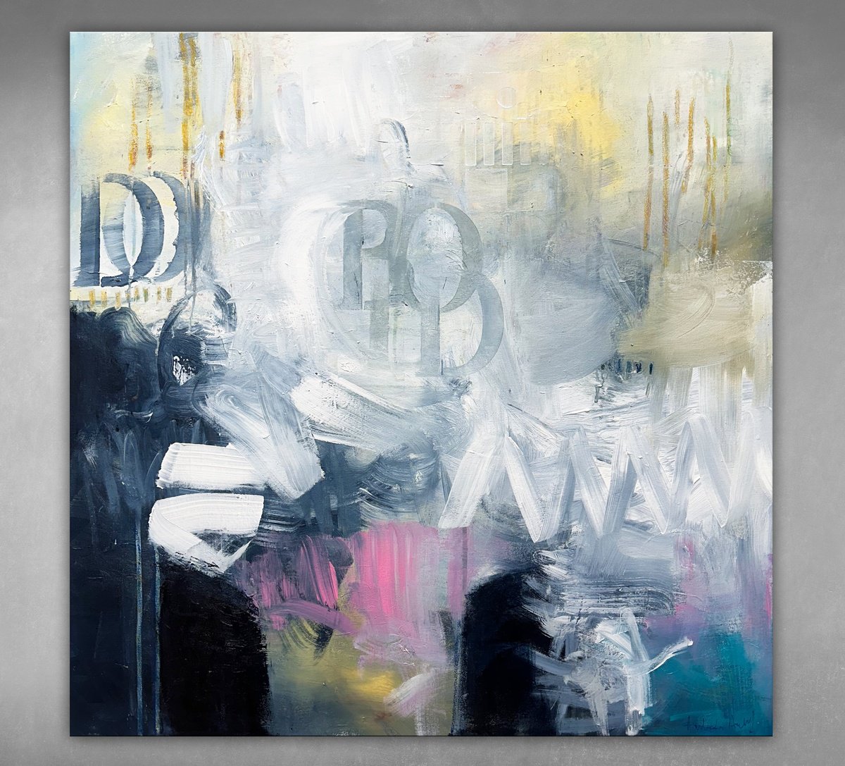 Abstract Acrylic Painting By Andrada Anghel, 30 X 30, Beyond Words, Original Artwork