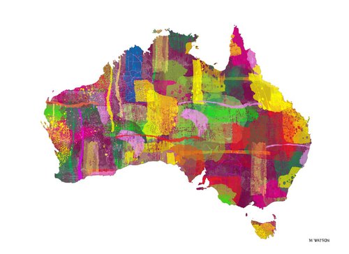 Australian Map 2 by Marlene Watson