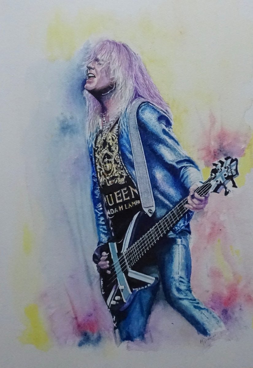 Impressionistic Portrait Watercolour By Mel Davies Original Art, 15 X 22", Rick Savage (Def Leppard), Original Artwork