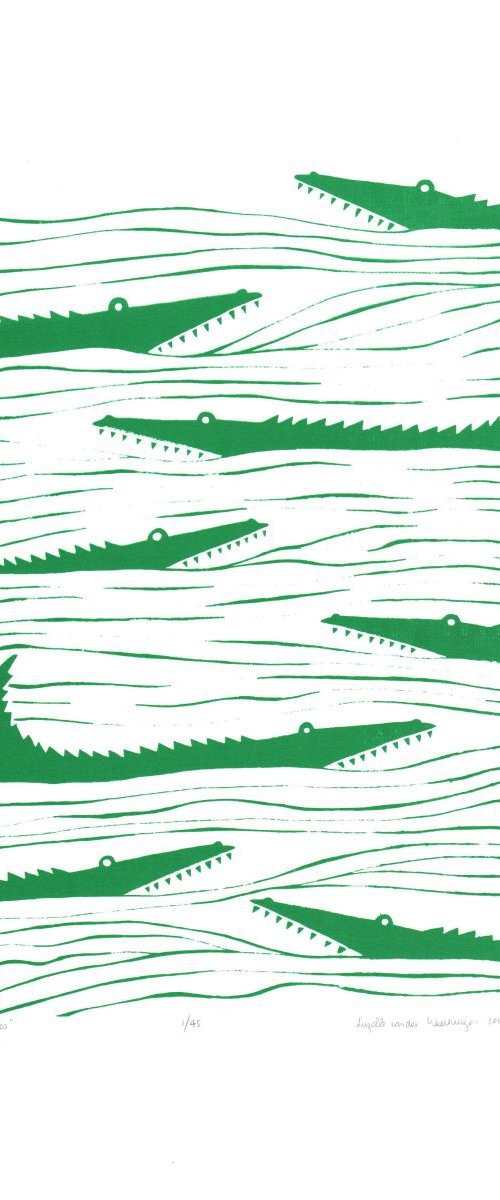 Crocodiles (green) - Unframed - FREE Worldwide delivery by Lu West