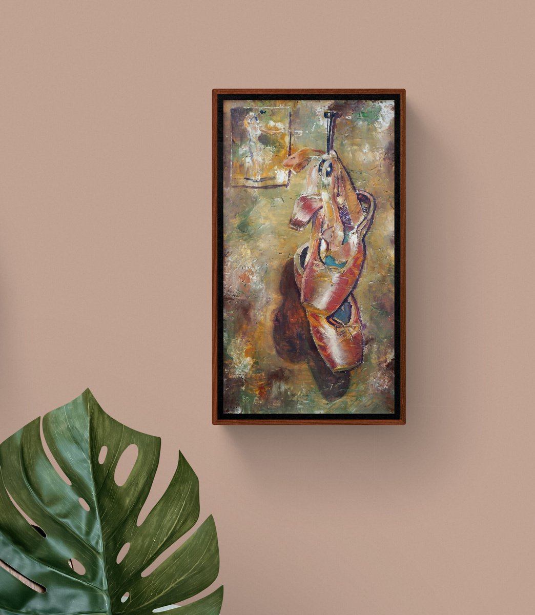 Ballet (hot wax on OSB) by Dora Stork