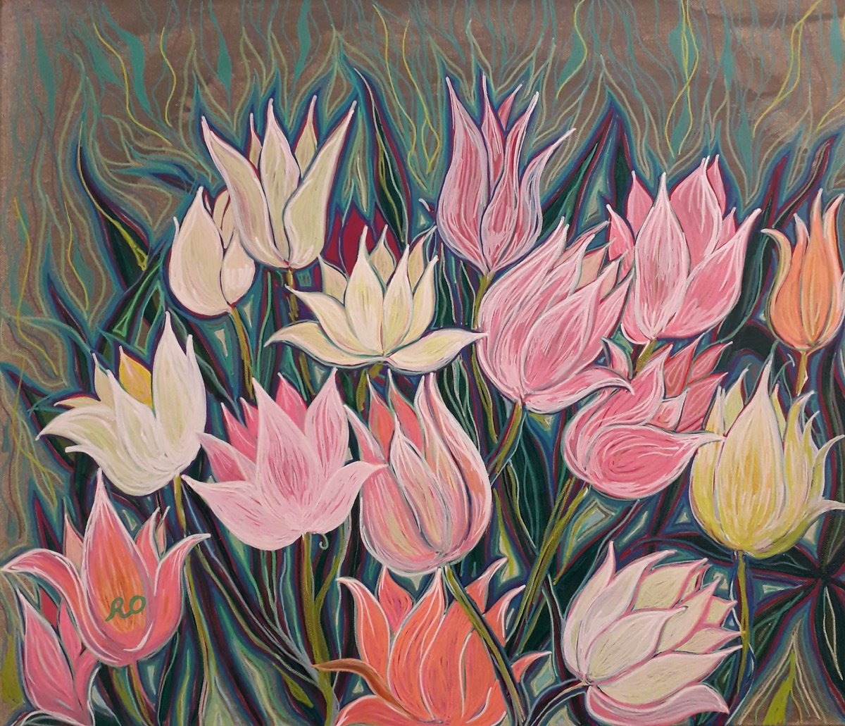  Tulips By Olga Rokhmanyuk | Roartus, 24 X 20, Artwork For Sale On Artfinder
